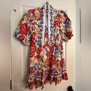 Floral Puff Sleeve Dress farm rio